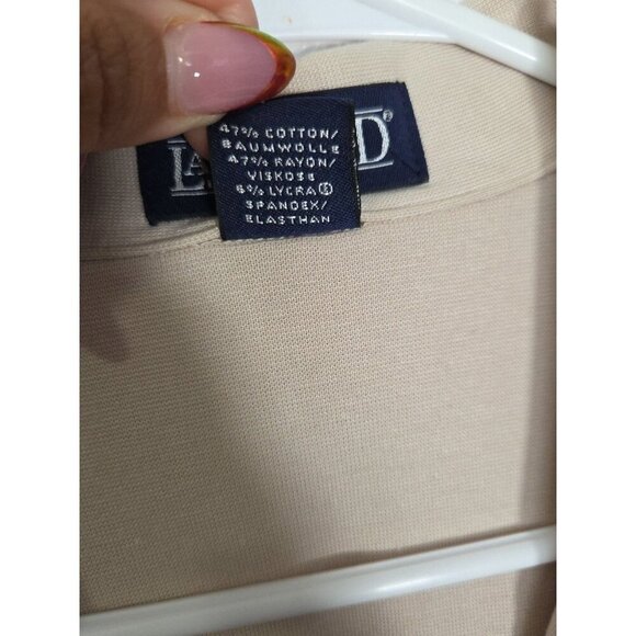 Women's Lands End Blazer Cotton Spandex Size Large Button Down Khaki - Picture 4 of 6